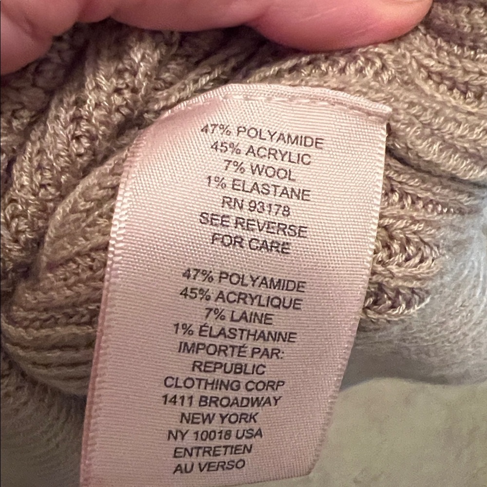 Philosophy Tan V-Neck Split Pullover Sweater XL N… - image 3